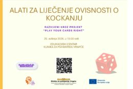 Simpozij “Alati za liječenje ovisnosti o kockanju razvijeni kroz projekt ‘Play Your Cards Right’ – 20. svibnja 2026. godine